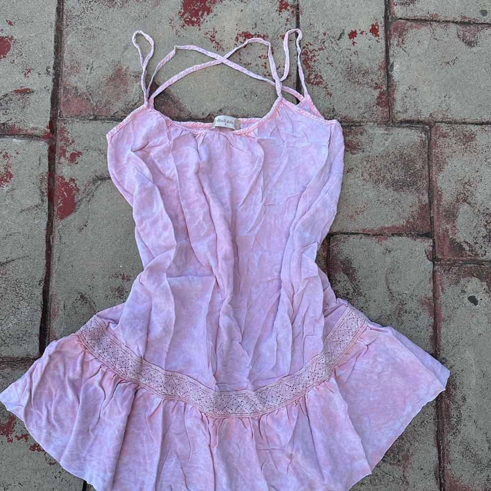 Altar'd State Soft Pink Ruched Blouse